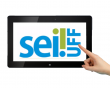 Tablet com a logo do Sei na UFF